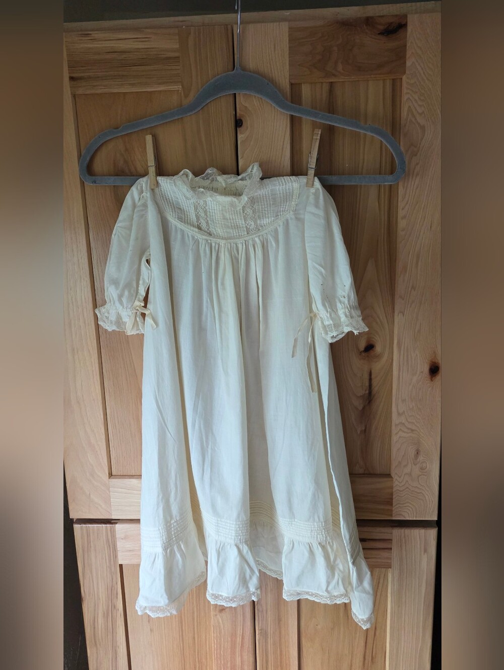 Christening or Baptisal Infant Gown, Cotton & Lace